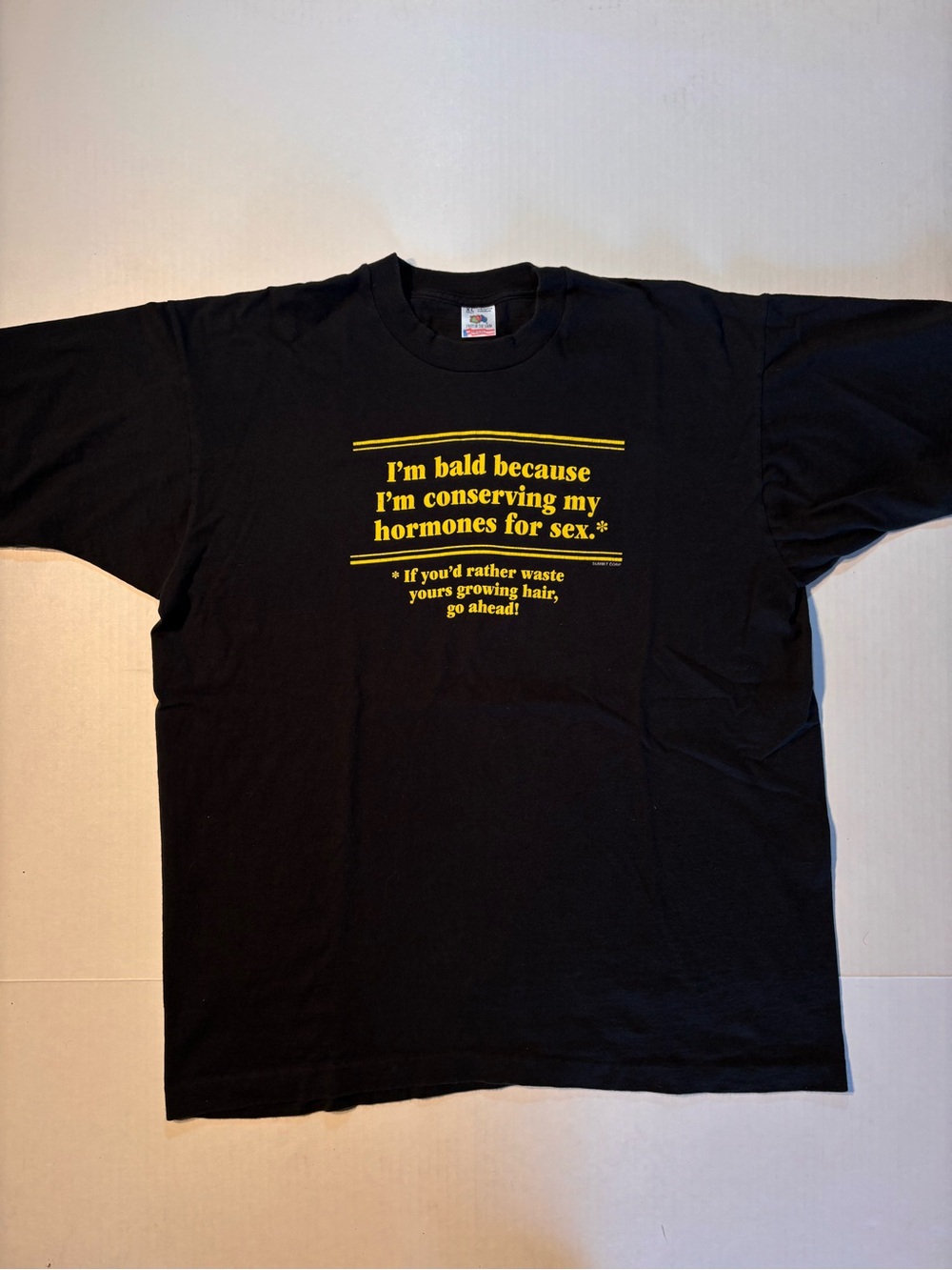 Vtg I’m Bald Sexual Sarcasm Dark Humor Novelty Funny Joke 90’s USA T-shirt XL